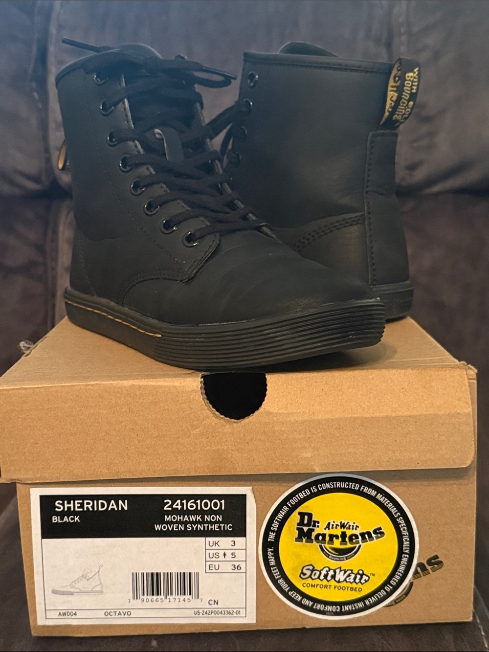 Dr. Martens Black Sheridan Women’s Lace-Up High Top Boots
